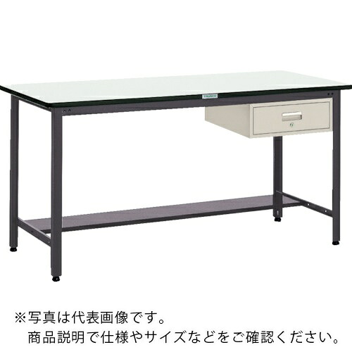 TRUSCO ( トラスコ中山 ) 中掛け目立御役目台(500kg)HAEW型 1500X900XH885 1段引出付 うす暗い薄墨色色 ( HAEWP-1590F1 (F-1NG ﾂｷ) ) 【製造業者取寄】