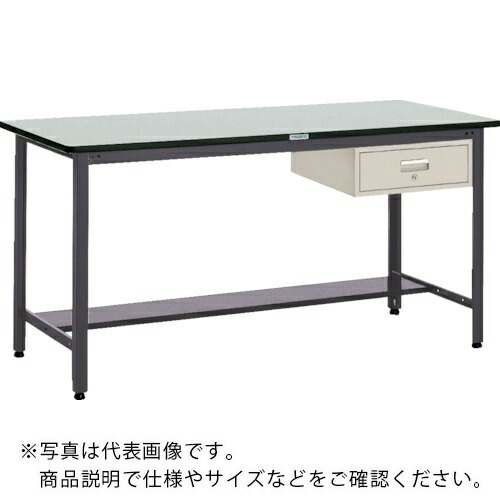 TRUSCO ( トラスコ中山 ) 中荷重立作業台(500kg)HAEW型 1500X750XH885 1段引出付 ダークグレー色 ( HAEWR-1575F1 (ﾘﾉﾘｭｰﾑﾊﾞﾘﾃﾝﾊﾞﾝ) ) トラスコ中山(株) 【メーカー取寄】