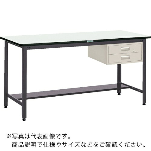 TRUSCO ( トラスコ中山 ) 中荷重立作業台(500kg)HAEW型 1500X900XH885 2段引出付 ダークグレー色 ( HAEWP-1590F2 (1500X900MM 500KG) ) トラスコ中山(株) 【メーカー取寄】
