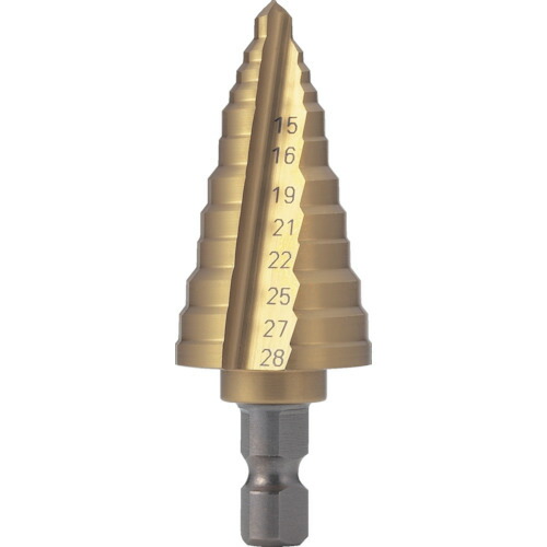TRUSCO ( トラスコ中山 ) 電気設備用ステップドリル 2枚刃チタンコーティング 15~28mm ( NMS-28EG ) トラスコ中山(株)