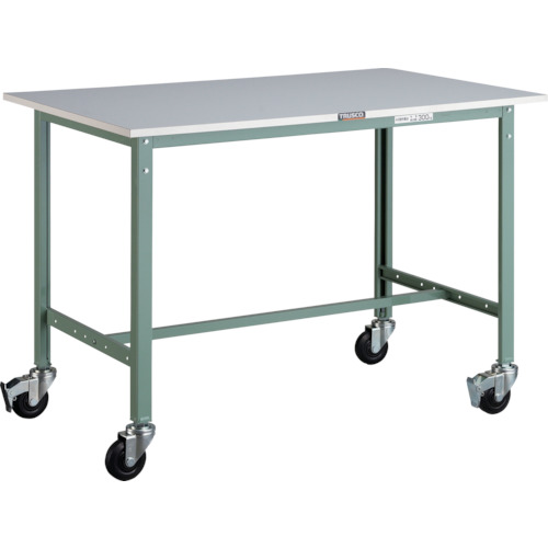 TRUSCO ( トラスコ中山 ) 軽荷重作業台(150kg)AE型 1200X750XH845 φ100キャスター付 グリーン色 ( RAE-1200C100 ) トラスコ中山(株) 【メーカー取寄】
