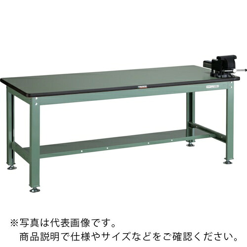 TRUSCO ( トラスコ中山 ) 中荷重作業台(1200kg)HW型 1500X900XH740 バイス付 グリーン色 ( RHW-1509VRS ) トラスコ中山(株) 【メーカー取寄】