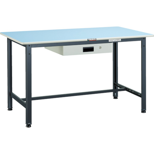 TRUSCO ( トラスコ中山 ) 軽荷重作業台(250kg)BE型 1200X750XH740 薄型1段引出付 ダークグレー色 ( BE-1275UDK1 ) 【メーカー取寄】｜配管材料プロ トキワ