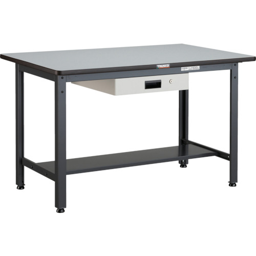 TRUSCO ( トラスコ中山 ) 中荷重作業台(500kg)AEW型 1200X750XH740 薄型1段引出付 ダークグレー色 ( AEWP-1275UDK1 ) 【メーカー取寄】|配管材料プロ トキワ