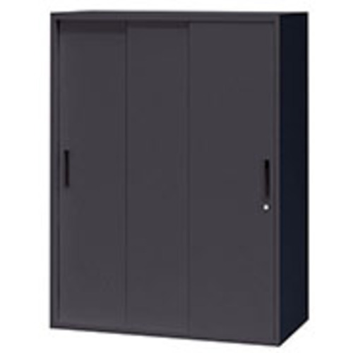 NAIKI ( ナイキ ) スチール引違い書庫(3枚扉) CW型収納庫(ブラックタイプ) ( CW-0912H3-BB ) (株)ナイキ 【メーカー取寄】