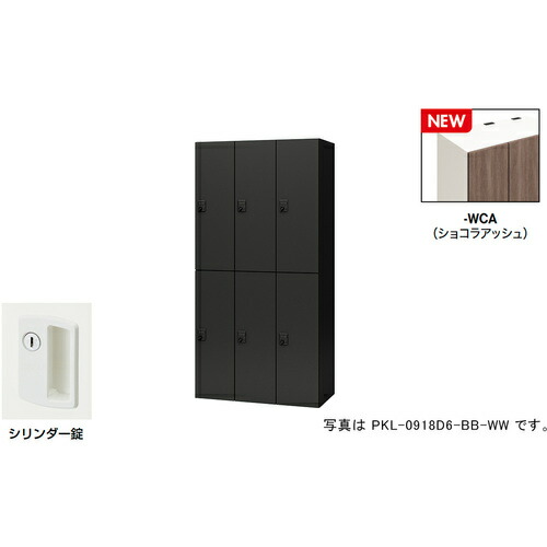 NAIKI ( ナイキ ) パーソナルロッカー(6人用) ポッケ PKL型/扉:ショコラアッシュ 本体:クリアーホワイト/W900×D450×H1800 ( PKL-09186-WCA ) (株)ナイキ 【メーカー取寄】