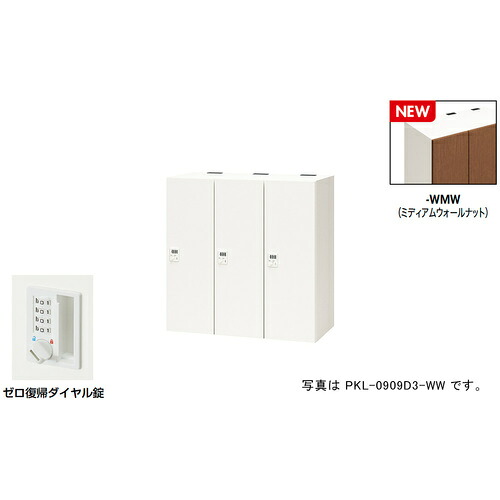 NAIKI ( ナイキ ) 個人的ロッカー(3人用) 衣嚢 PKL型 ラージタイプ 皆無舞いもどる文字盤錠 ( PKL-0909DR3-WMW ) 【製造業者取寄】