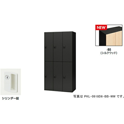 NAIKI ( ナイキ ) パーソナルロッカー(6人用) ポッケ PKL型/扉:シルクウッド 本体:ブラック/W900×D450×H1800 ( PKL-09186-BS ) (株)ナイキ 【メーカー取寄】