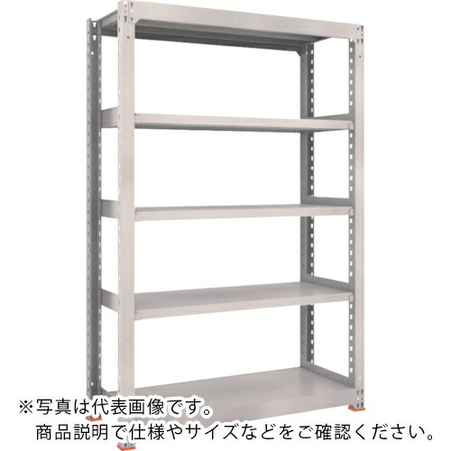 TRUSCO ( トラスコ中山 ) M3型中量棚 1500X921XH1500 6段 単体 免震樹脂ベース付 ネオグレー ( M3-5596SFC NG )