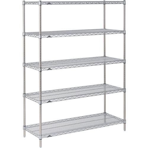 ERECTA ( エレクター ) スーパーシリーズ・ステンレスワイヤーシェルフ 間口758mm×奥ふかさ460mm×高さ2197粍(P) DB無 5段 ( SMS760P2200N5 ) 【製造業者取寄】