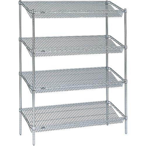 【SALE通貨価値】ERECTA ( エレクター ) スーパーシリーズ・スランテッドシェルフ 間口910mm×奥ふかさ460mm×高さ1587粍(P) DB付 4段 ( ST910STP1390W4 ) 【製造会社取寄】