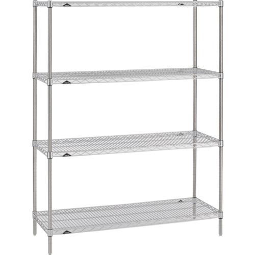 ERECTA ( エレクター ) スーパーシリーズ・ステンレスワイヤーシェルフ 間口910mm×奥ふかさ613mm×高さ1384粍(P) DB無 4段 ( SLS910P1390N4 ) 【製造業者取寄】