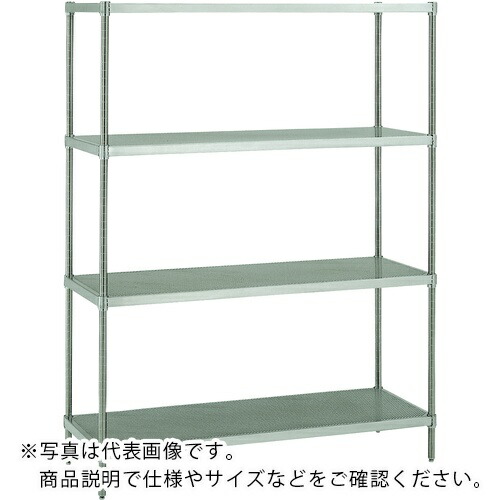 ERECTA ( エレクター ) 百貨店つづき物・304パンチングソリッドシェルフ 間口1062mm×奥ふかさ613mm×高さ1892粍(P) DB無 4段 ( LSS1070PSP1900N4 ) 【製造業者取寄】