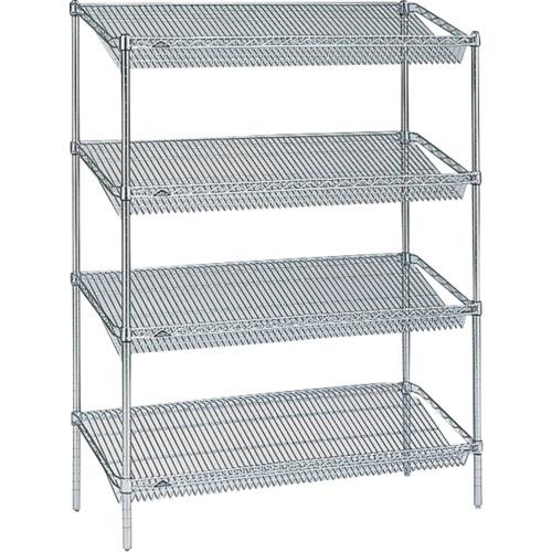 【SALE通貨価値】ERECTA ( エレクター ) スーパーシリーズ・スランテッドシェルフ 間口1212mm×奥ふかさ460mm×高さ1384粍(P) DB付 3段 ( ST1220STP1390W3 ) 【製造会社取寄】