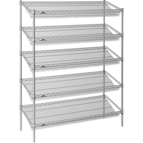 【SALE通貨価値】ERECTA ( エレクター ) スーパーシリーズ・スランテッドシェルフ 間口1212mm×奥ふかさ460mm×高さ1587粍(P) DB付 5段 ( ST1220STP1590W5 ) 【製造会社取寄】