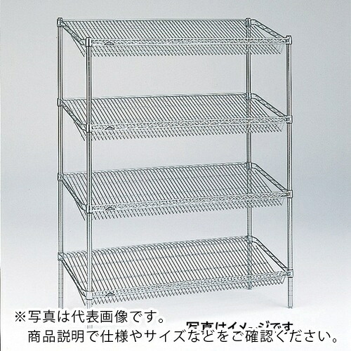 【SALE通貨価値】ERECTA ( エレクター ) スーパーシリーズ・スランテッドシェルフ 間口910mm×奥ふかさ460mm×高さ1587粍(P) DB付 4段 ( ST910STP1390W3 ) 【製造会社取寄】