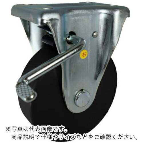 ヨドノ 導電MCナイロン車輪(ベアリング入)プレス製固定金具ストッパー付 ( EMC-KB200CD )
