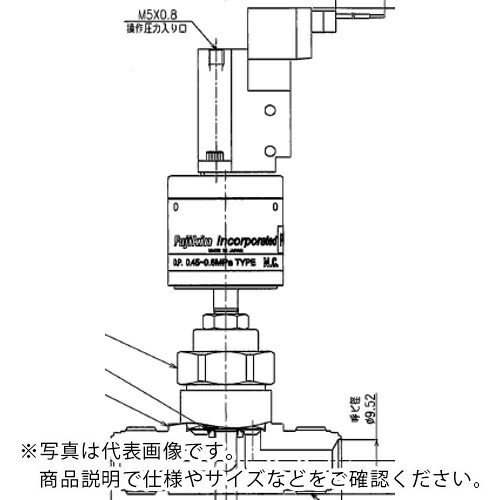 Fujikin ( フジキン ) SUS鋼製自動小銃電磁弁付ダイレクトダイヤフラムバルブ_1MPa_FPR-NHD-71 ( FPR-NHD-71SV-9.52-PA ) 【製造業者取寄】