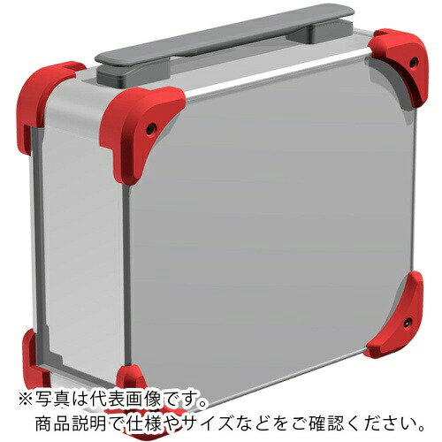 タカチ ( タカチ電機産業 ) 端っこかばい立て付キャリングケース AUGHつづき物 111×508×368粍 しろがね色/赤いこと/薄墨色 ( AUGH99-36-50-SRG ) 【製造業者取寄】