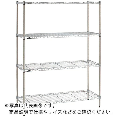 ERECTA ( エレクター ) ベーシックシリーズ ワイヤーシェルフ クローム W600×D450×H1600mm 4段 ( B1824C63PS4 )
