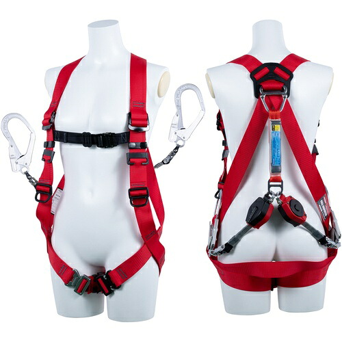 TSUYORON ( 藤井電工 ) もの言う花馬具 ツインランヤード付き添い人 鍵を掛ける規則体系付き添い人巻取式コルトリトラ 赤 L大きさ ( TH5092CR93SVOTRL2R23JANBX ) 【製造業者取寄】