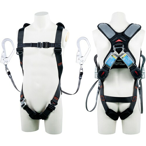 TSUYORON ( 藤井電工 ) かっこ良い馬具 ツインランヤード付き添い人 鍵を掛ける規則体系付き添い人巻取式ワン・ハンドリトラ 黒 S大きさ ( THSM5102OH93SVOTBLKS2R23JANBX ) 【製造業者取寄】