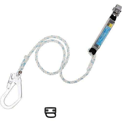 TSUYORON ( 藤井電工 ) フルハーネス用幽客yd シングルランヤード 縄索式 ( THL-93-312-LY90-R23-JAN-BP ) 【製造業者取寄】