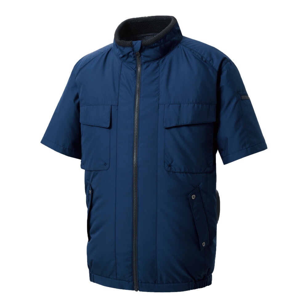 サンエス 空調風神服Rエコ半袖ブルゾン+デバイスセット ( KF92410+3ﾈｲﾋﾞｰ+3L + RD9291J + RD9220HN )