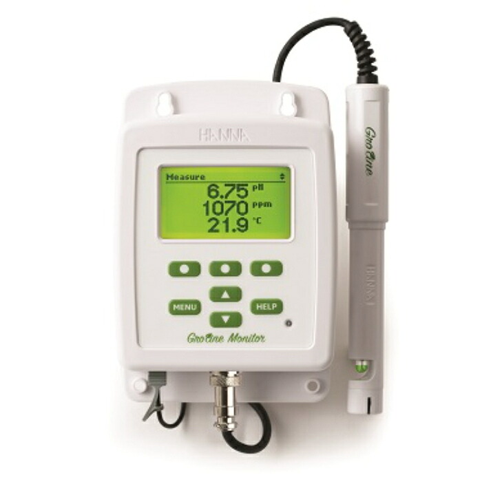 HANNA ( ハンナ ) 壁掛け式PＨ/ＥＣ/℃指示計 ( HI 981420-01 )