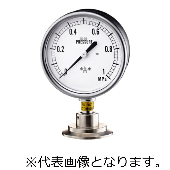 右下精器 サニタリー圧力計 FE型 ( A(2S)100X0.4MPa S-316 )