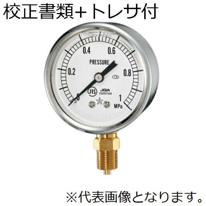 右下精器 グリセリン入り圧力計 校正書類3点セット ( G-AU1/4-60X2MPa(GLT-21)-KOUSEI )
