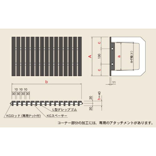 カワグレ 天然ゴムグレU字溝ぶた/グレーチング堀り割り幅(?)240粍 ( KGL-240 ) DIY・工具-その他