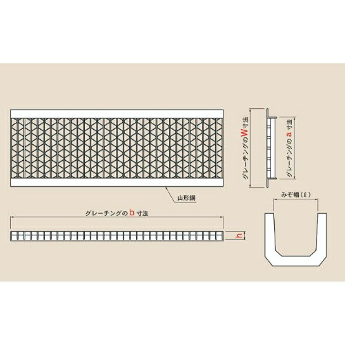 【SALE通貨価値】カワグレ ユニバーサルデザイングレーチング Ｕ字溝用掘り割りぶた/車道用掘り割り幅(?)360粍 ( UKU 50-36 )