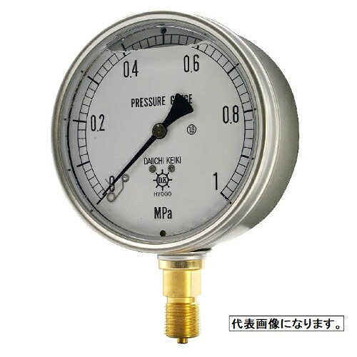 第一計器 GRSグリセリン入り圧力計（ステンレスケース） ( SUS-GRS-AU-R3/8-100X0.4/-0.1MPA )