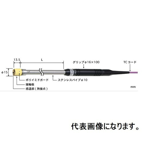 ANRITSU ( 安立計器 ) 静止表面用温度センサ 接触サポートタイプ AXシリーズΦ15mm ストレート 30mm Kタイプ熱電対同種金属Y端子M ( AX-261K-00-1-TC1-ANJY3 )