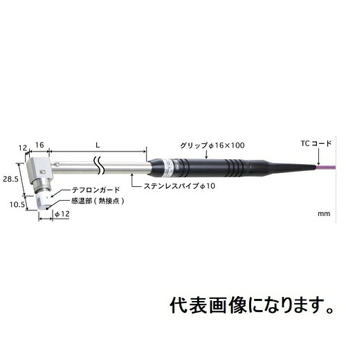 ANRITSU ( 安立表示計器 ) 静止状態境界線の外側用体温検知器 A形つづき物 Φ12粍 90°（エルボ当て嵌める） 標準尺度繋ぎ（熱電対仲間金属元素） 100粍 K手合い標準尺度繋ぎ ( AX-314K-01-1-TC1-ASP )