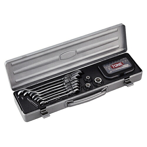 【SALE通貨価値】TONE 首振クイックラチェットメガネレンチセット ( RMFQ700BR )