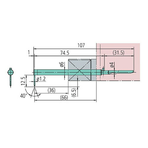 ミツトヨ 粗さ測定機 嘱する品 12AAD543/標準尺度長さスタイラス/CS-L