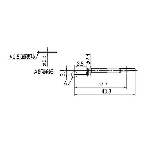 ミツトヨ 粗さ測定機 付属品 12AAJ662/極細穴形状用スタイラス