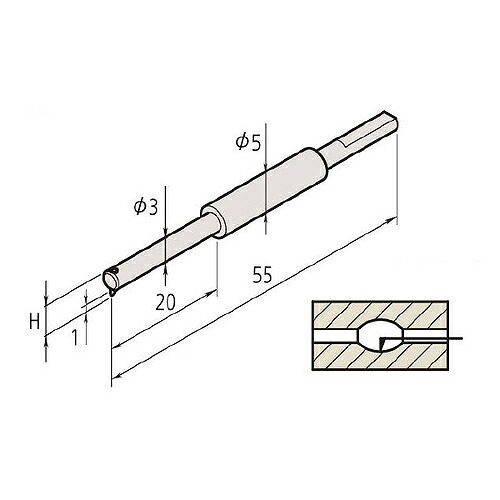 ミツトヨ 横ずっぽう測定機 嘱する品 12AAM105/小穴スタイラス(片角) SPH-42