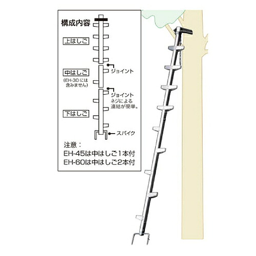 ハセガワ ( 長谷川産業 ) 枝打上掛けはしご EH上掛けはしご ( EHウエハシゴ )