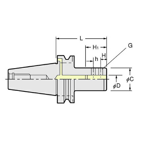日研仕立て上げる所 フランジスルー型サイドロックホルダ ( BT40-SL25F-90 )