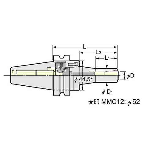 日研工作所 ミニミニチャック/センタースルー ( BT50-MMC12C-135 )