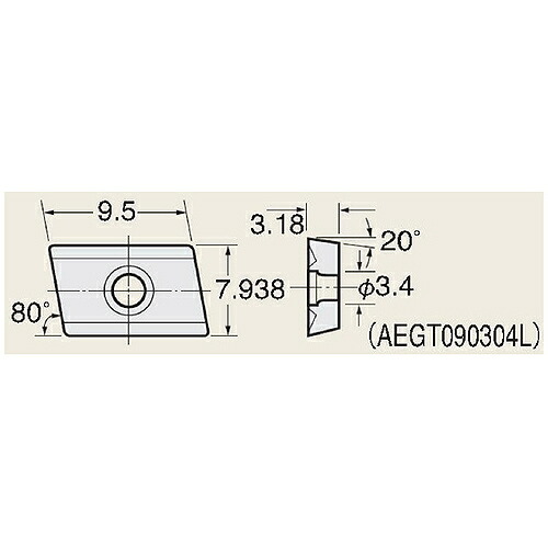 日研仕立て上げる所 インサートチップ ( AEG12-F2 KW10 ) 【10個仕掛ける】