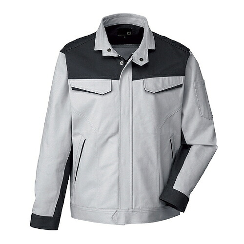 日新被服 長袖ジャンパー(ツートン薄地) ( R5561-40-6L シルバー )