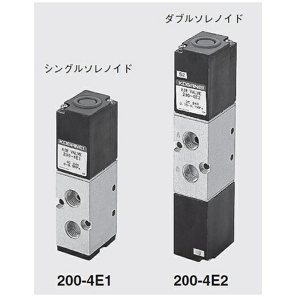 【SALE必要経費】コガネイ 電磁弁200続きもの 直動形 ( 200-4E1 AC200V )