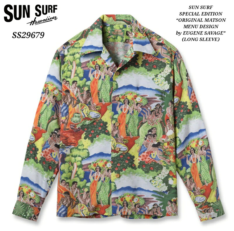 SUN SURF SPECIAL EDITION “ORIGINAL MATSON MENU DESIGN by EUGENE SAVAGE” (LONG SLEEVE) サンサーフ スペシャルエディション 長袖 SS29679|はいからや支店