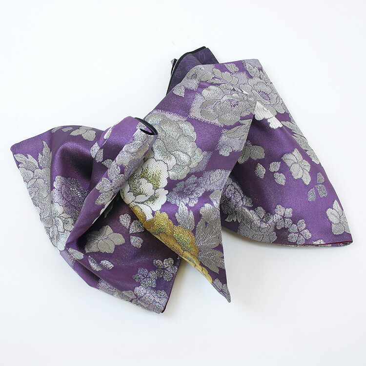 楽天市場】【中古品】振袖 帯 振袖用袋帯 「黒紫 大輪の牡丹