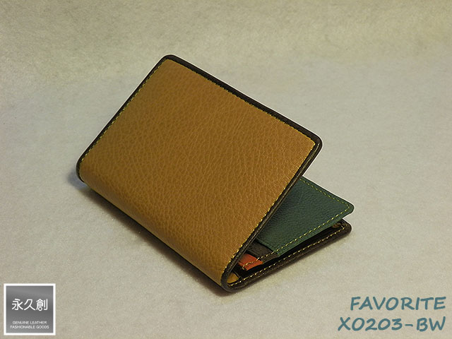 本革 名刺入れ ブラウン（茶） FAVORITE シリーズ XO203-BW 永久創 革 皮 メンズ カードケース 粋 カードたくさん 母の日 人気 販売 カラフル クリスマス ブランド おすすめ オススメ レザー レディース ウォレット
