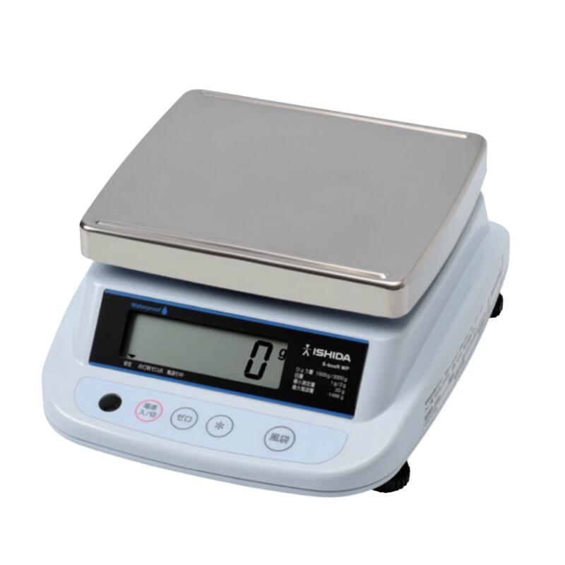 イシダ 検定付 デジタルはかり S-boxRWP 防水型上皿電子はかり IP65相当 乾電池使用 3kg 15kg 選べる画面表示 片面表示 両面表示｜はかり商店　店